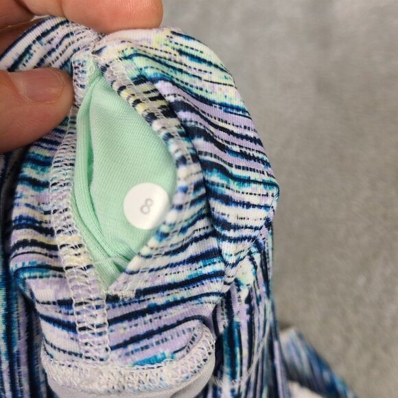 Lululemon Wunder Under Women's Striped Blurry Crop High Rise Size 8 Leggings - Picture 2 of 7